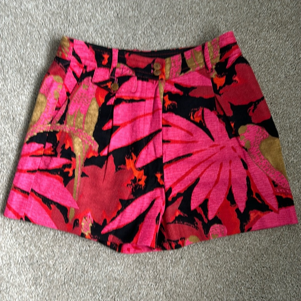J Crew floral pleated shorts